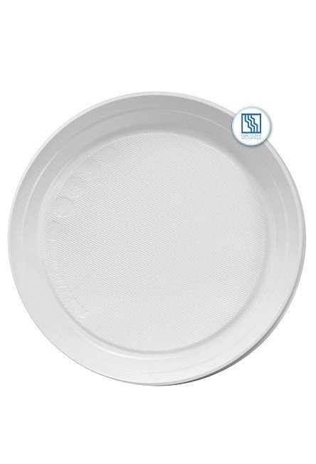 Тарелка D=205 Стирол   пакет  белый посуда разовая 100