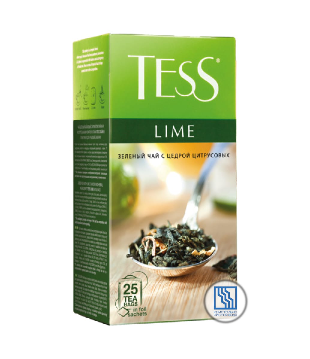 Чай ТЕСС Лайм с цедрой лимона  25*1,8г зеленый                  картонная коробка   чай 1