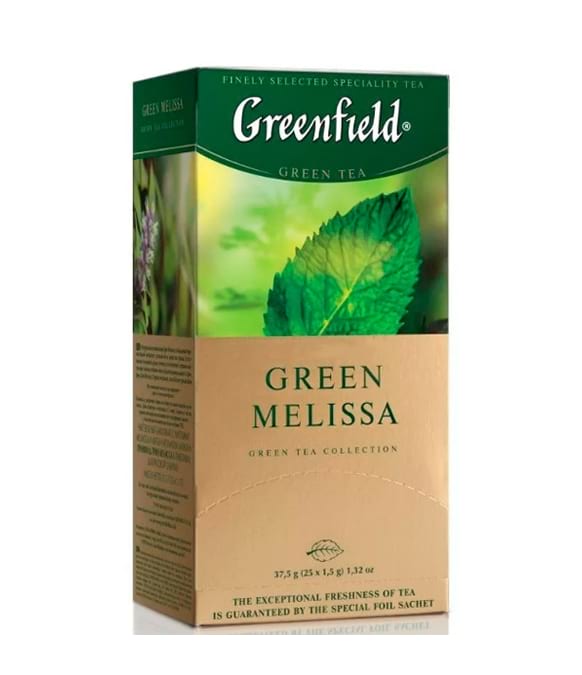 Чай Гринфилд зеленый Мелисса 25пак*2г 0,09 кг  картонная коробка   чай 