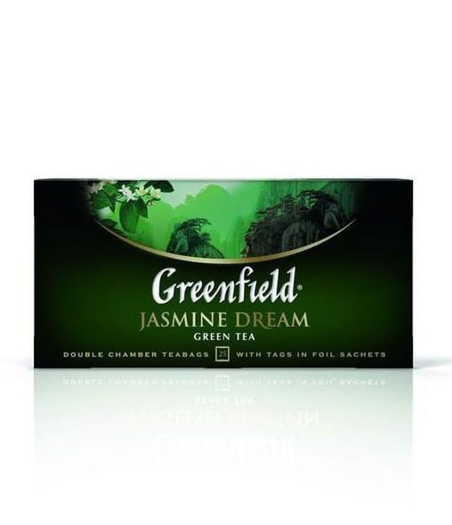 Чай Гринфилд зеленый Жасмин 25пак*2г 0,09 кг  картонная коробка   чай 